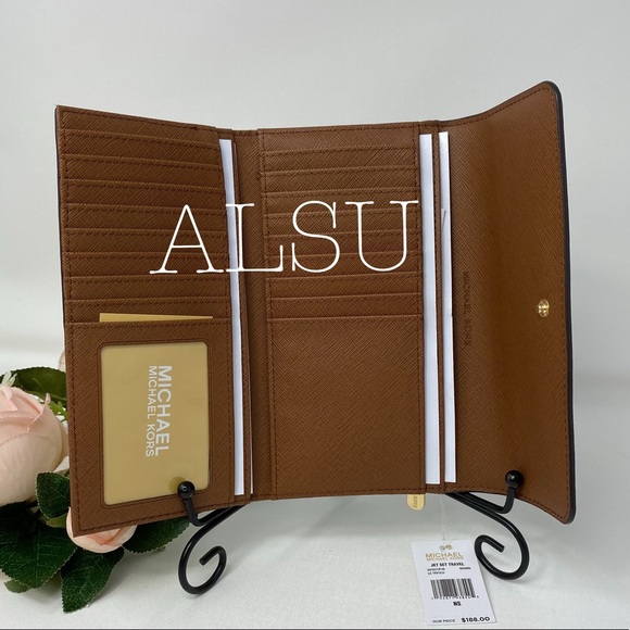 Michael Kors Tri Folder Wallet Large Brown W AUTHE - Picture 3 of 5